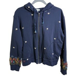 Sundance Blue embroidered Floral Hoodie